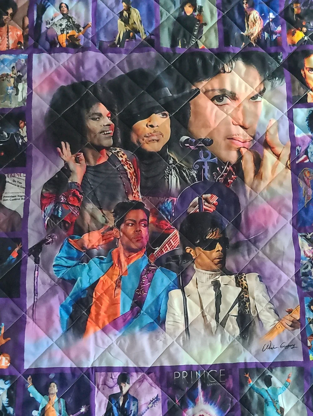 Prince Rogers Nelson Collage Quilted Throw/Lap Blanket 40inx54in